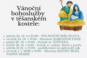 Cream Green Brown Watercolor Script Religious Nativity Scene Christmas Card