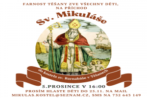 Pozvánka na setkání se sv. MIkulášem v kostele