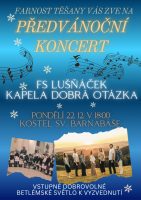 Pozvánka na předvánoční koncert v kostele a bohoslužby o Vánocích