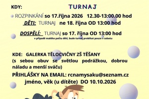 Pozvánka k přihlášení se na PING-PONGOVÝ TURNAJ v Těšanech!