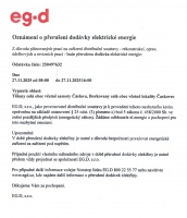 Oznámení o přerušení elektrické energie