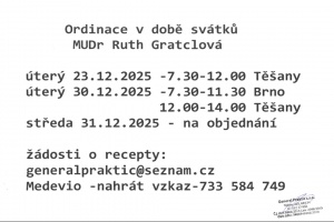 Omezení ordinační doby paní doktorky