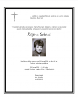 Smuteční oznámení - paní Růžena Gošová