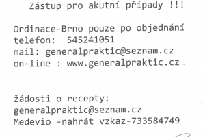 Nepřítomnost MUDr. Gratclové