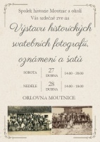 Pozvánka na Výstavu historických svatebních fotografií, šatů a oznámení- Moutnice