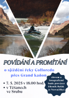 Pozvání na povídání a promítání o sjíždění řeky Colloredo přes Grand kaňon