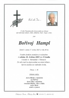 Smuteční oznámení - pan Bořivoj Hampl 17.5.2025