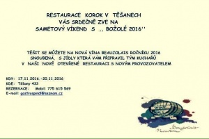 Sametový víkend s "BOŽOLÉ 2016" v nově otevřené restauraci "U Koroka"