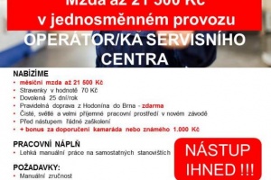 Technik servisního centra, operátor