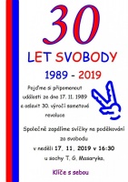 Pozvánka: 30 let svobody v Těšanech