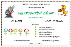 Velikonoční dílny pro děti a rodiče v ZŠ Těšany
