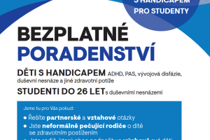 Nábidka: bezplatné poradenství určené dětem s handicapem, studentům a rodinám, které řeší náročné životní situace